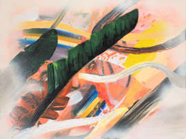 Under leaf, 60×80 cm, 2022,  acryl and spray on canvas